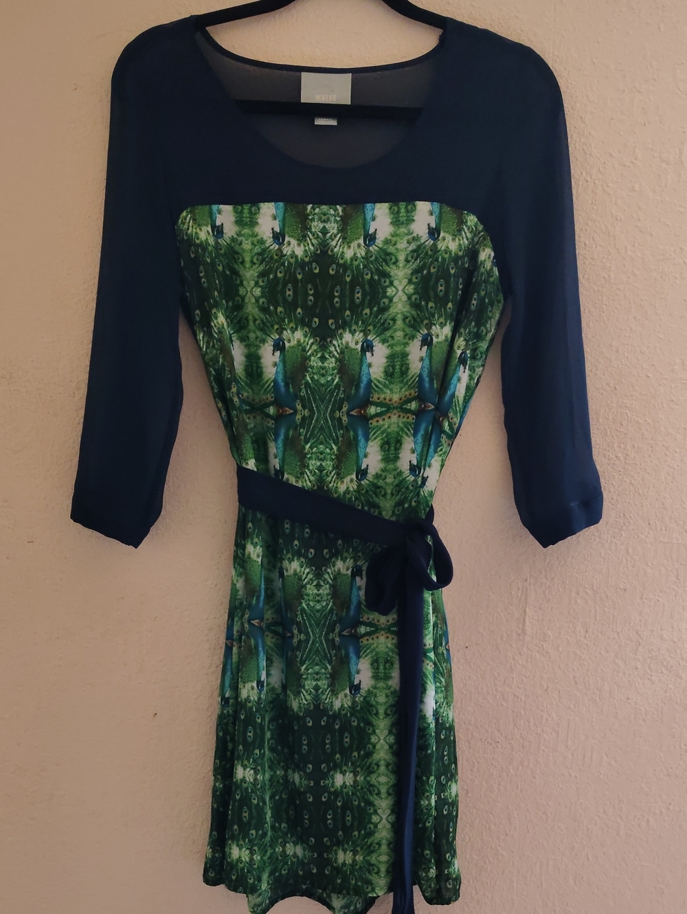 Maeve Anthropologie Illusion Dress Peacock NWOT Size X Small RARE